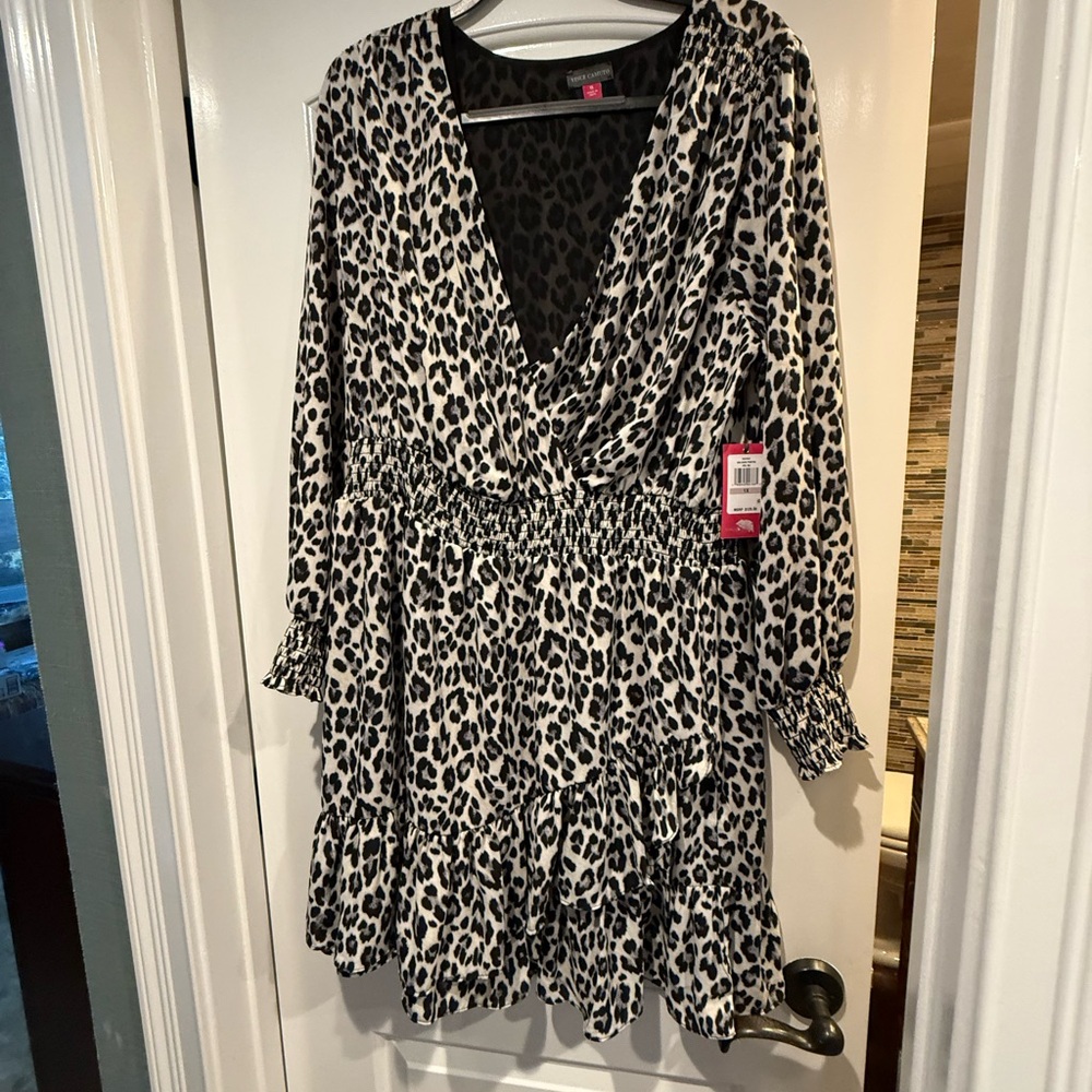 Vince Camuto Leopard Print Midi Dress